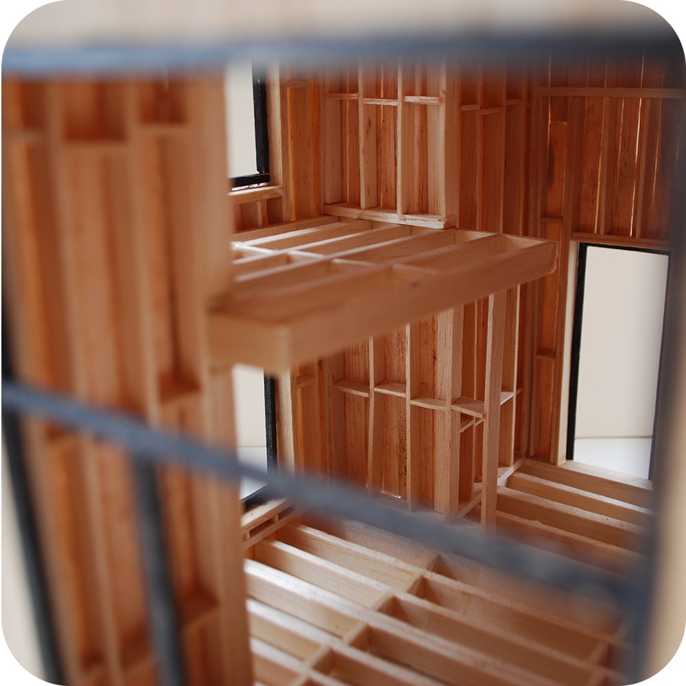 Maquette boomhut met mezzanine