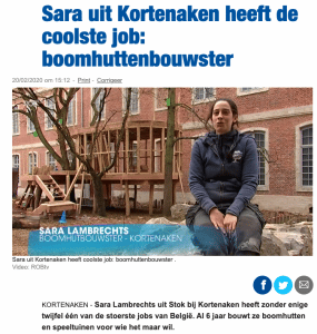 Boomhutbouwster Nieuwsblad