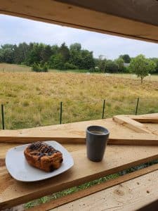 Speelhut Boomeerbeek met uitzicht op de hertjes